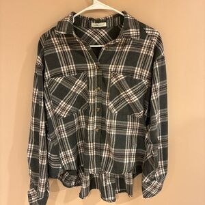 Plaid Button-Up Shirt